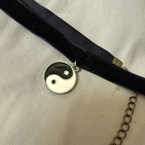 Emo Y2K Yin Yang Velvet Choker